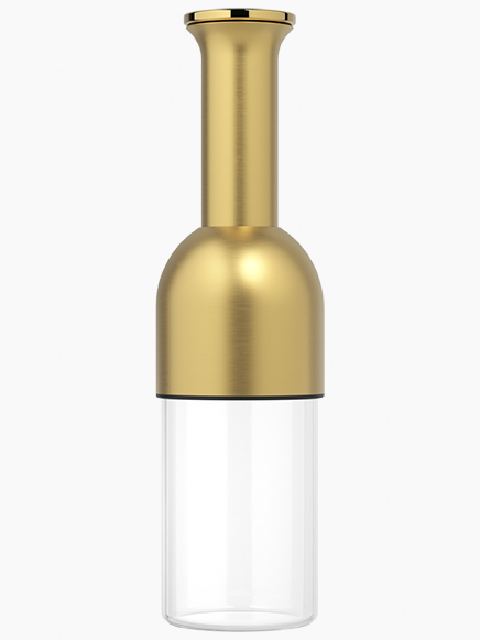 eto wine decanter in brass: satin finish