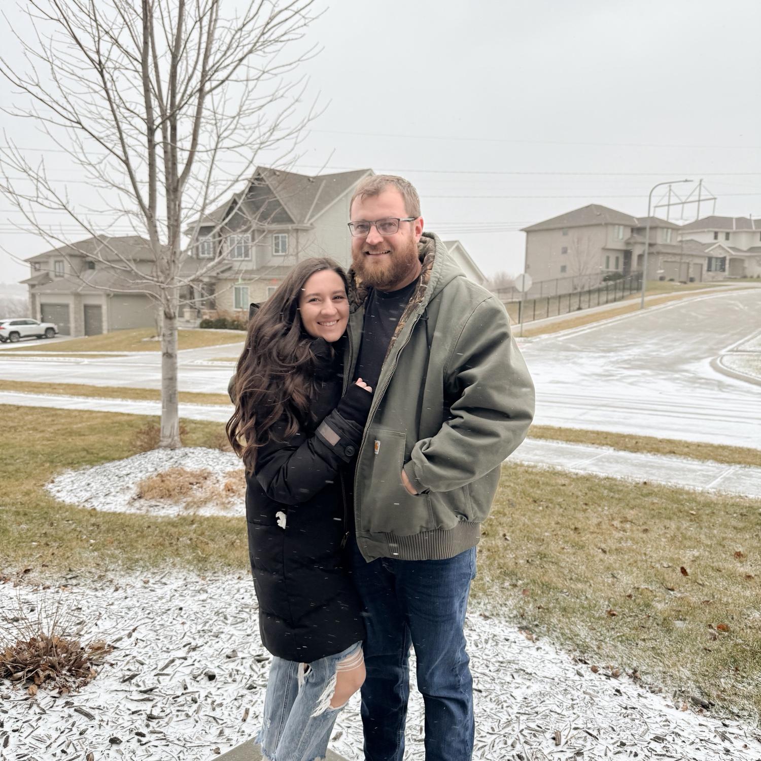 Snow falling in Nebraska while I met the family who raised the man I’m marrying!