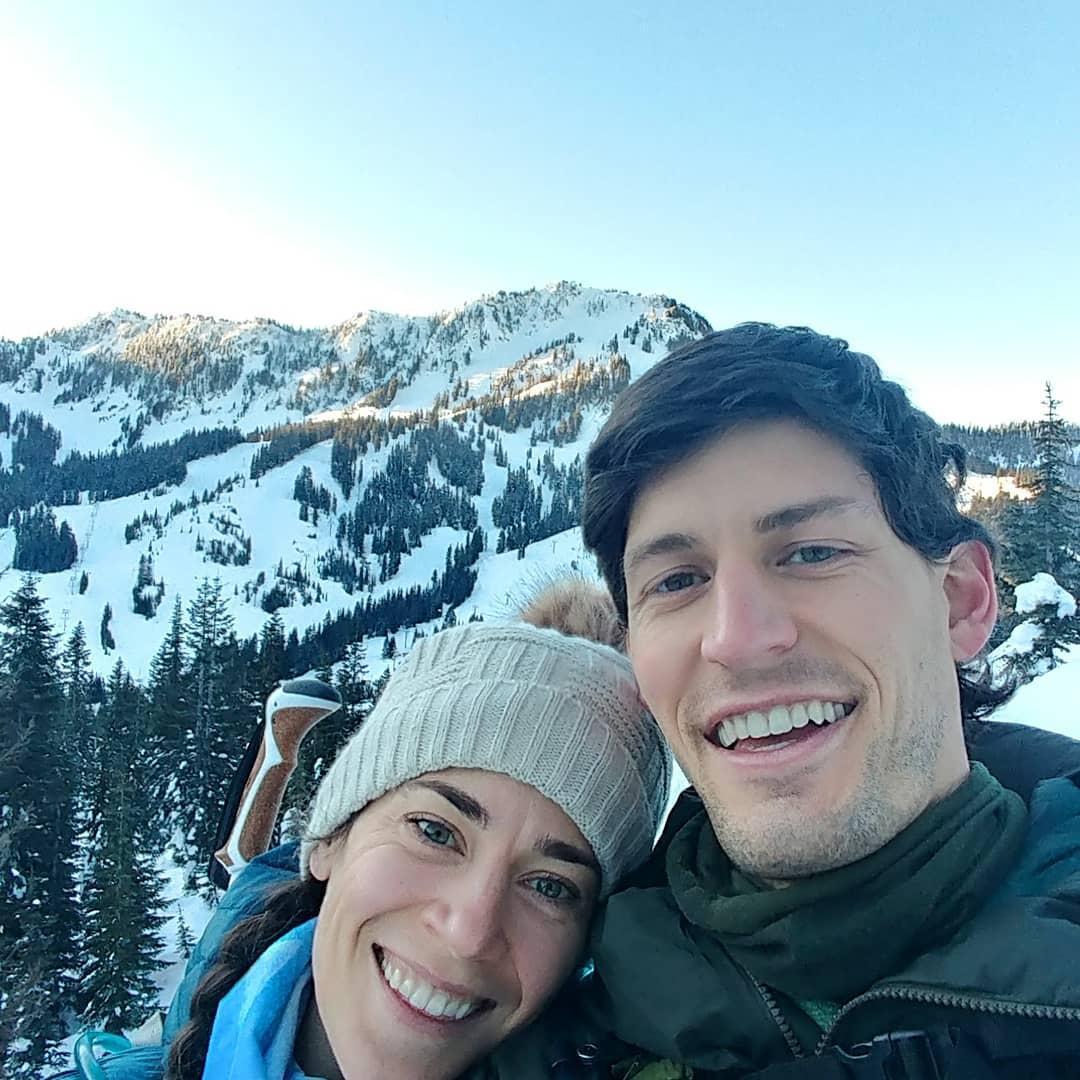 Snowshoeing.