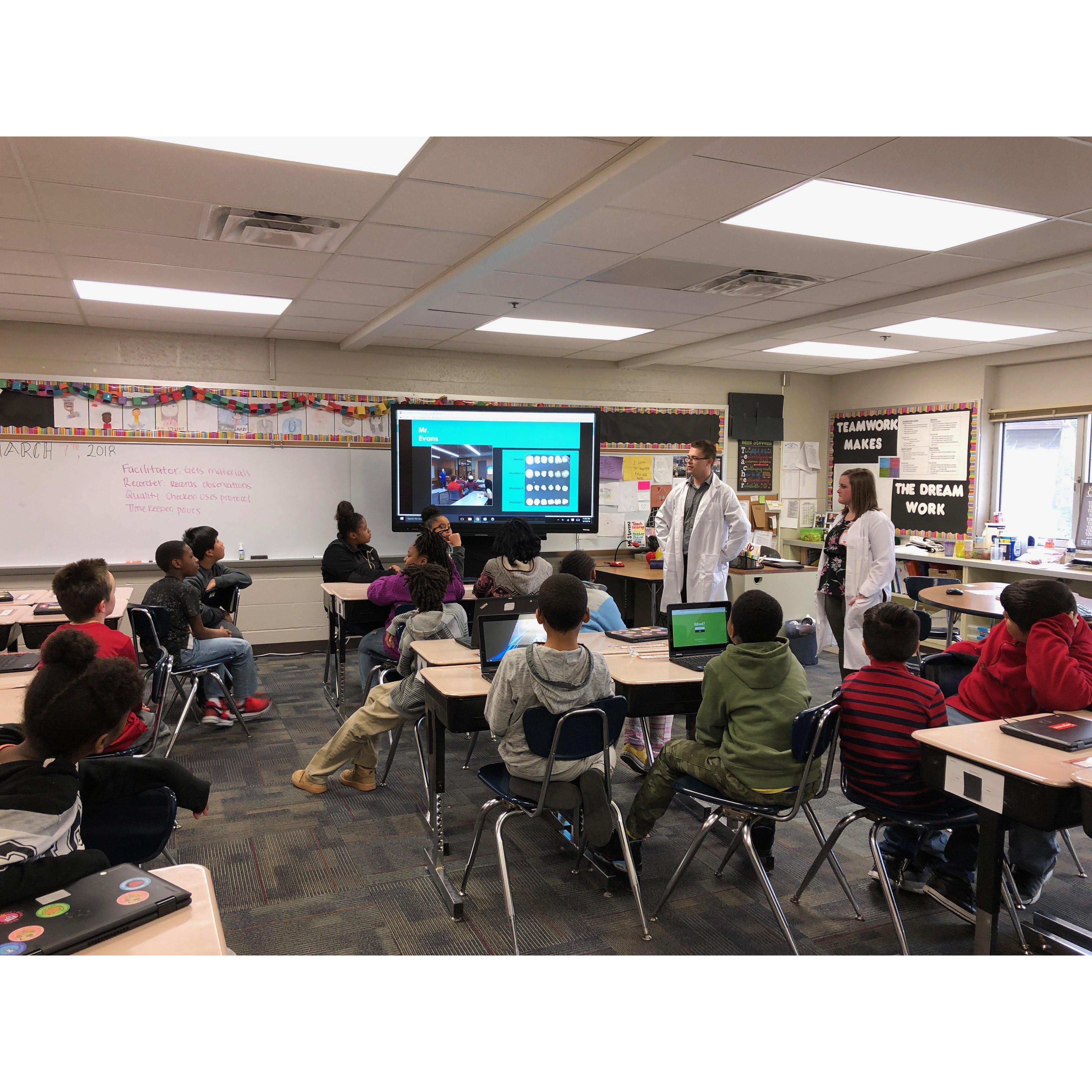 Ben and I teaching science to kiddos!