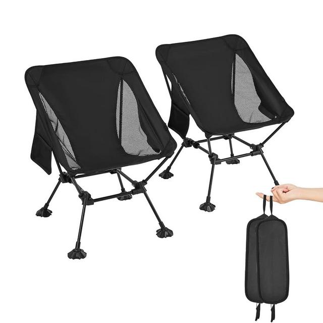 ATEPA Ultralight Camping Chair for Backpacking Hiking, Portable Compact Lightweight Folding Camp Chairs for Adults - Square Aluminum Frame with Anti-Sinking Feet for Beach Lawn Travel BBQ Outdoor