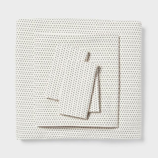 Queen Microfiber Solid Sheet Set Ivory Dash - Room Essentials™