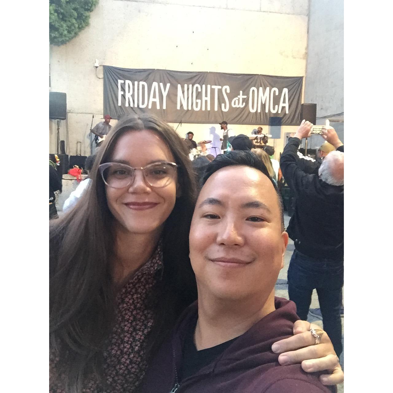 At Terry's favorite place in the whole world--Friday nights at the Oakland Museum of California (Summer 2019)