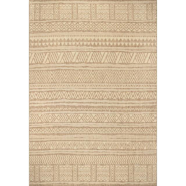 Zac Chevron Indoor / Outdoor Area Rug in Beige
