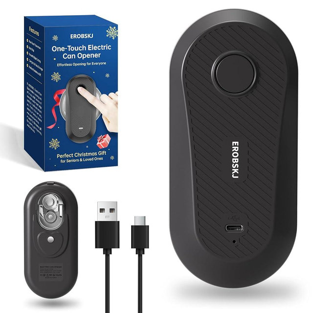 Auto Electric Can Opener, Rechargeable Can Openers for Seniors & Arthritis, One-Touch Automatic Can Opener, Hands-Free, Smooth Edge, Compact, Cordless, Food-Safe Kitchen Gadgets