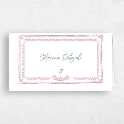 White Wedding Place Card - Galleria