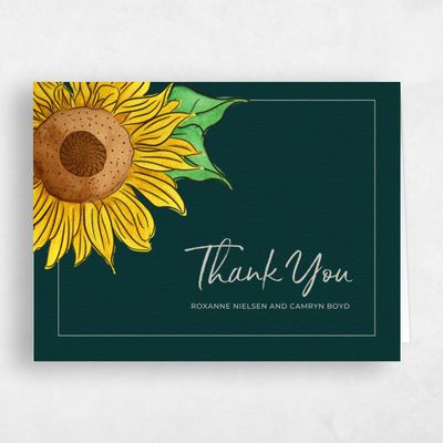 Darkest Green Wedding Thank You - Bonnie