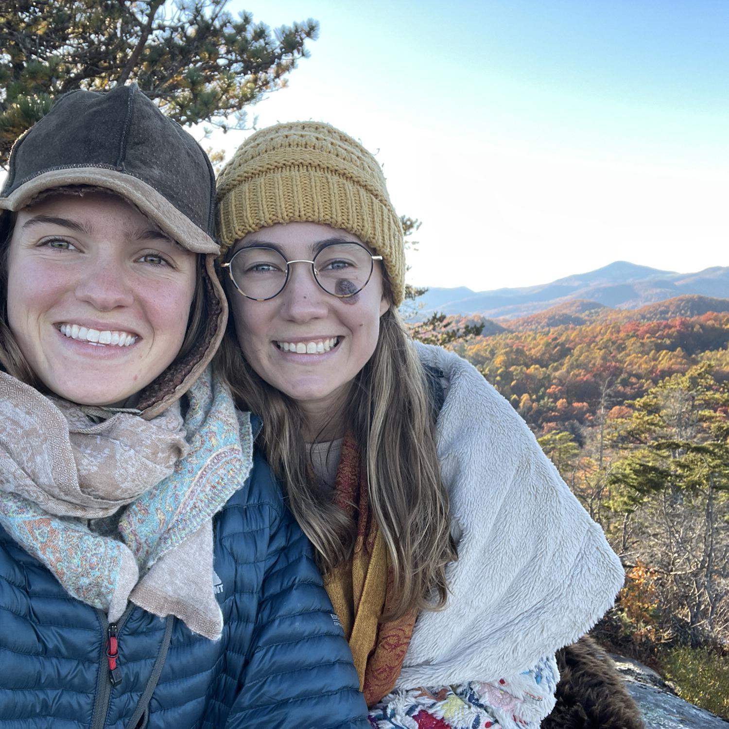 Enjoying the fall leaves at Eagle Rock near our house