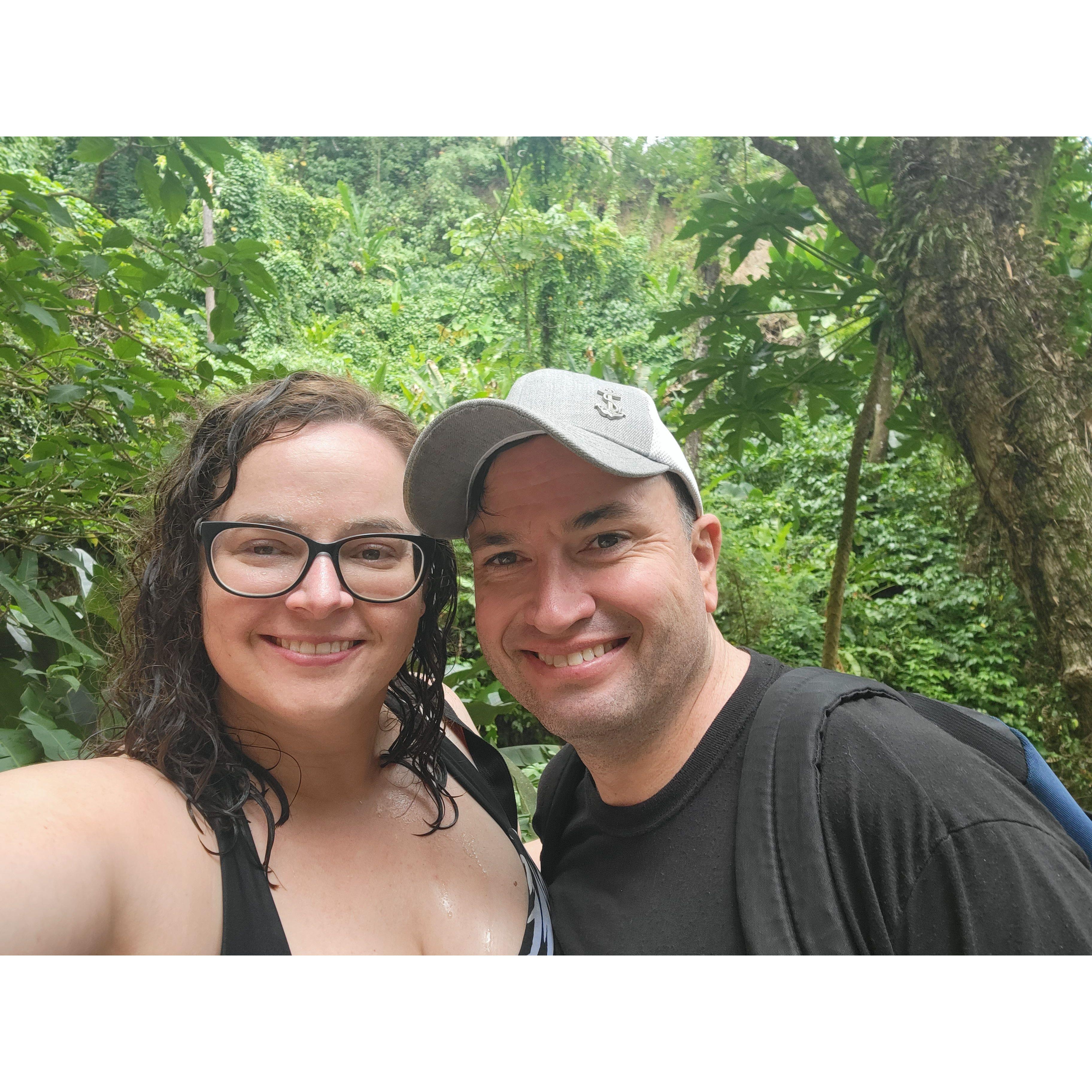 After a dip under a waterfall in St Lucia