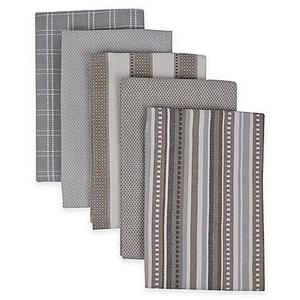 Performance 5-Pack Kitchen Towels in Grey
