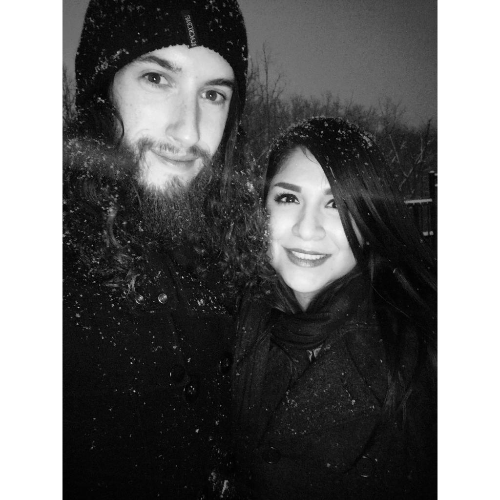 Enjoying a snowy night in Columbia!