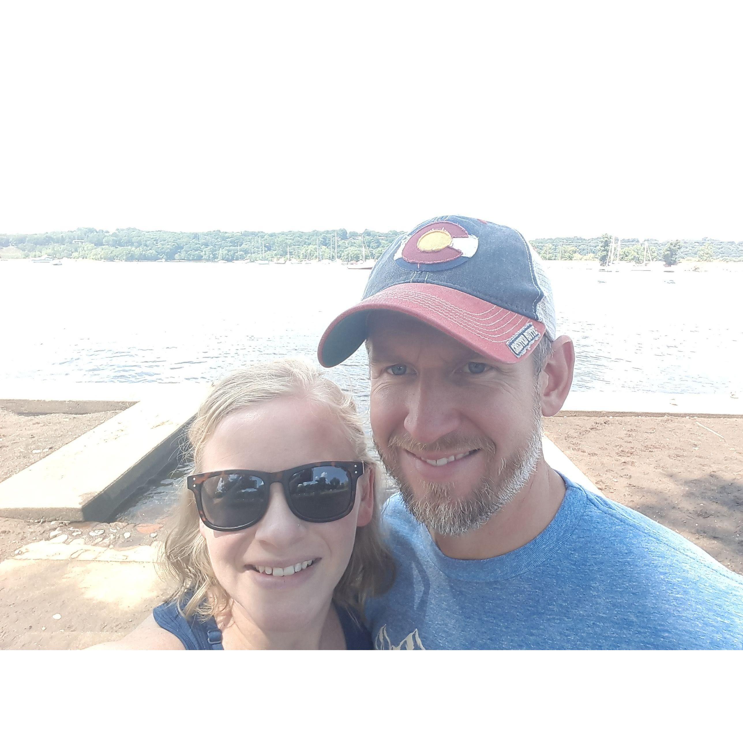 Having lunch on the St. Croix river. 2018
