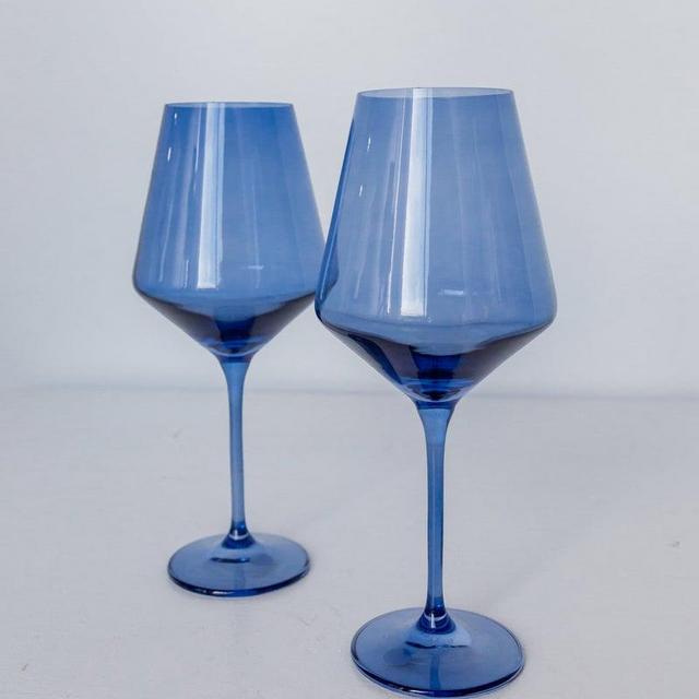 Estelle Colored Wine Stemware, Set of 2 {Cobalt Blue}