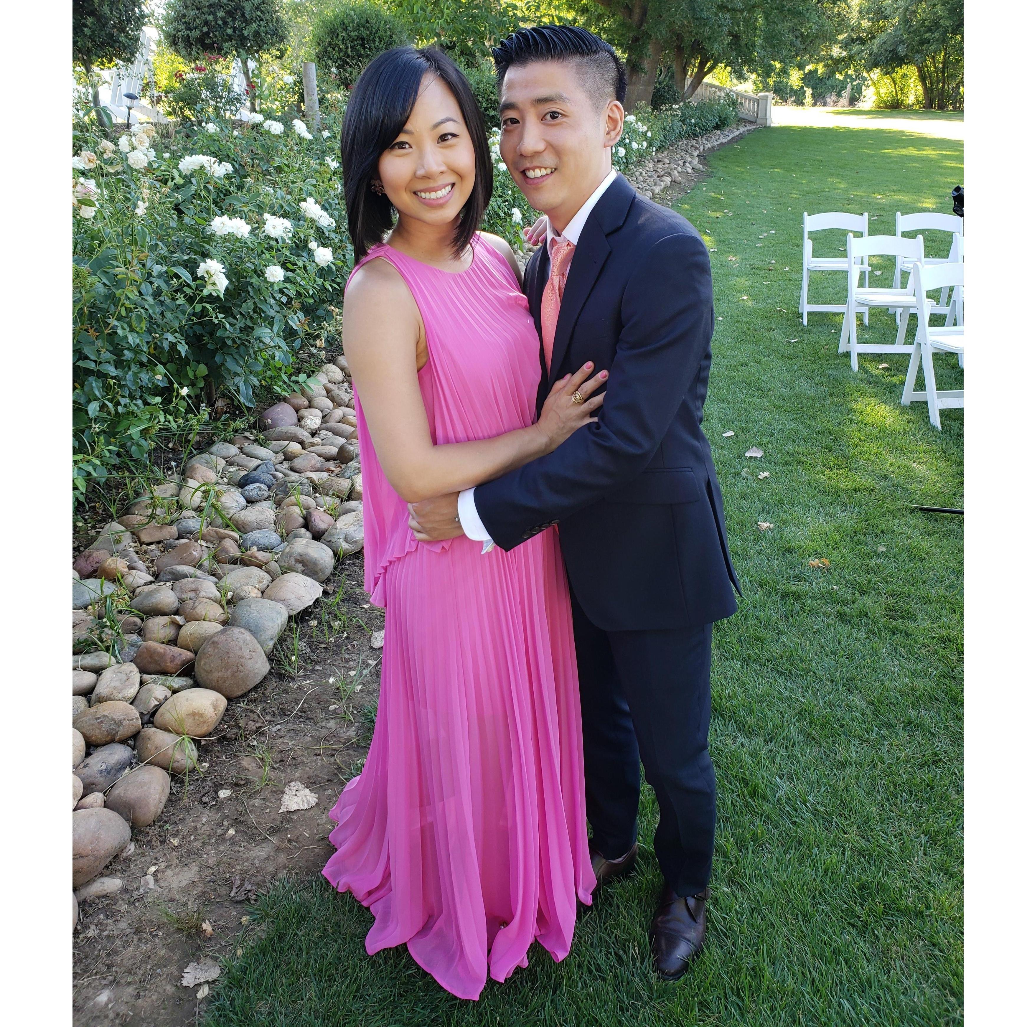 Celebrating at our friends Britt & Jake's wedding in 2019.