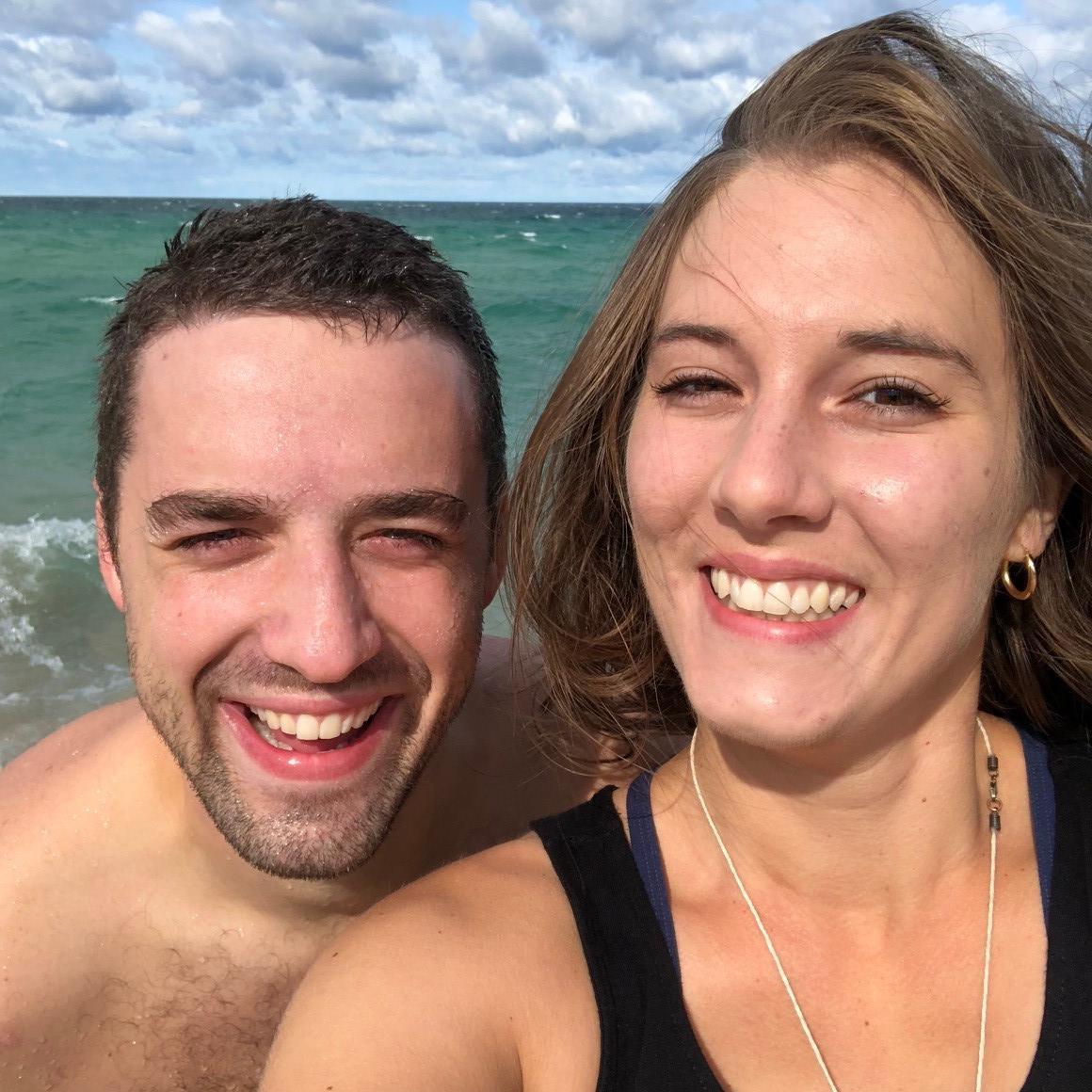 Glen Arbor, Mi after Adam went swimming in the frigid water!