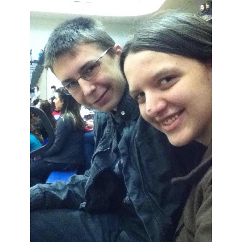 A couple days after we started dating, in our junior year of high school (March 2013). Our first picture together.
