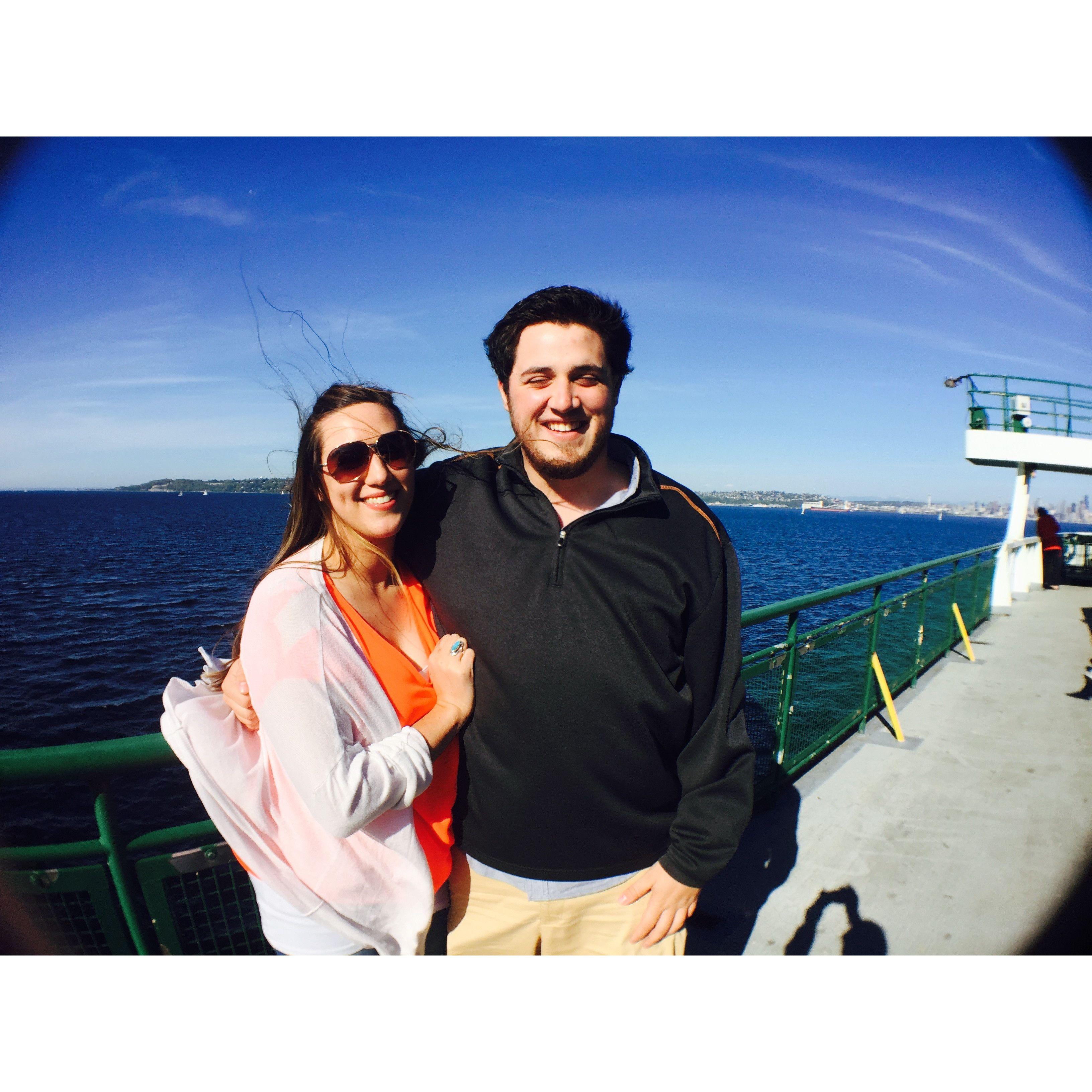 Our first photo together - Seattle-Bainbridge Ferry - April 2015