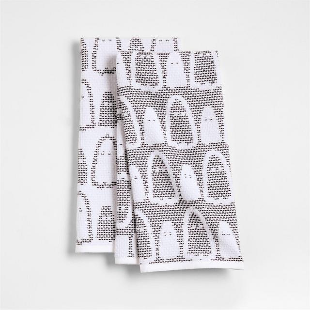 Ghost Textured Terry Organic Cotton Kitchen Towel, Set of 2