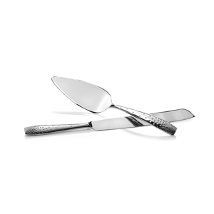 Nambe Dazzle Cake and Knife Server Set