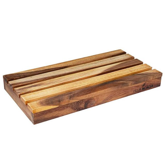 Wood Bread Board and Crumb Catcher, 12 x 7 Inch by Villa Acacia Kitchens