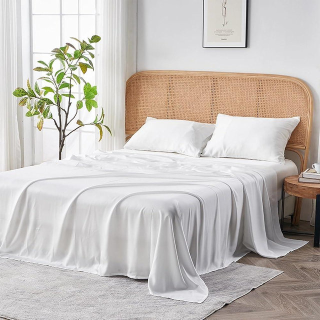 Sijo AiryWeight Tencel Sheet Set, 100% Lyocell Derived from Eucalyptus, Buttery Soft, Architectural Digest 2022 Best Cooling Sheets Winner - 2pc - 1 Pillowcase 1 Fitted (Snow, Twin)