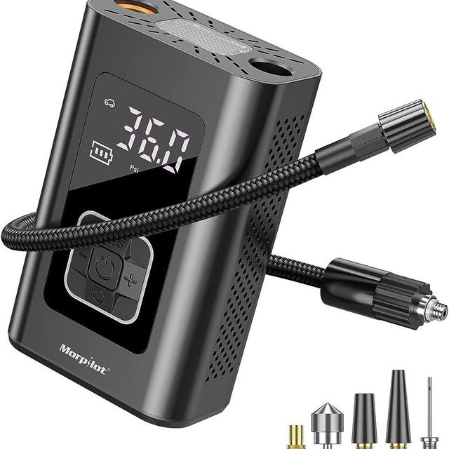 Tire Inflator Portable Air Compressor, Morpilot Electric Air Pump for Car Tire Inflator with Digital Pressure Gauge 150PSI, 6000mAh Battery, LED Light, Auto Off, Air Compressor for Car Bike Motor Ball