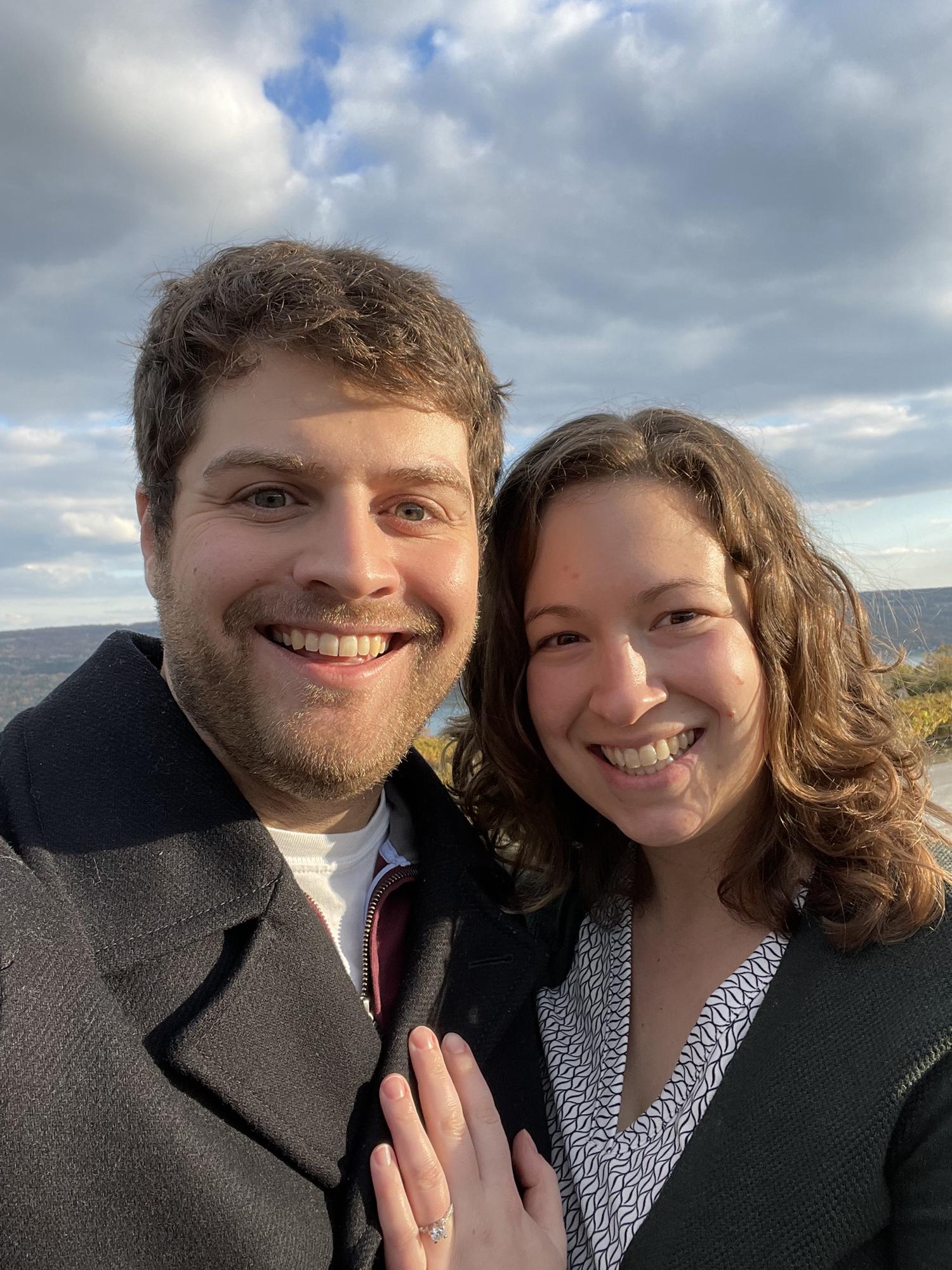 At Dr. Frank after getting engaged!