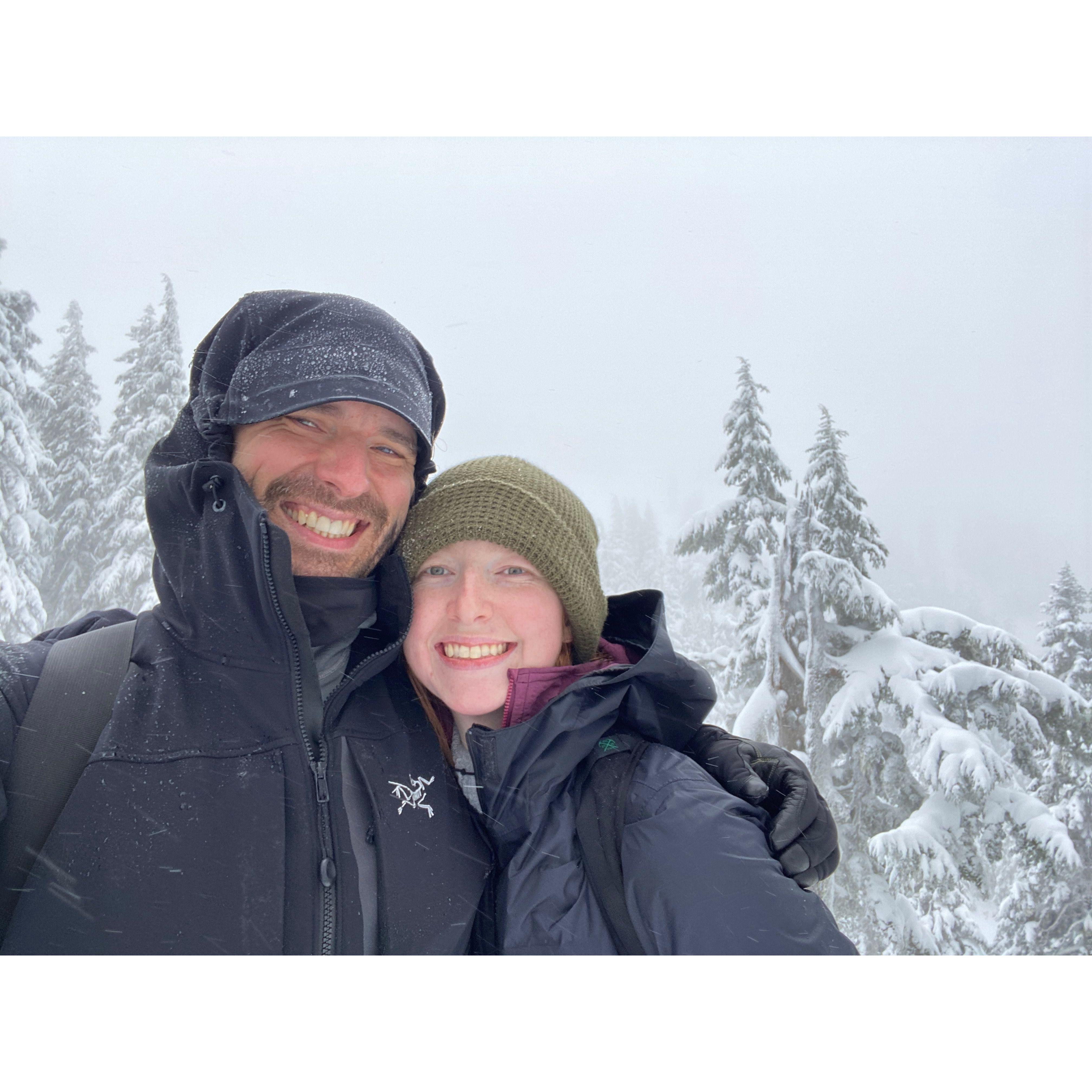 Snowshoeing in an unexpected blizzard at Artist Point, WA.