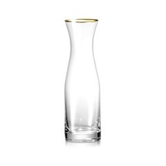 Glass Water Carafe with Gold Rim