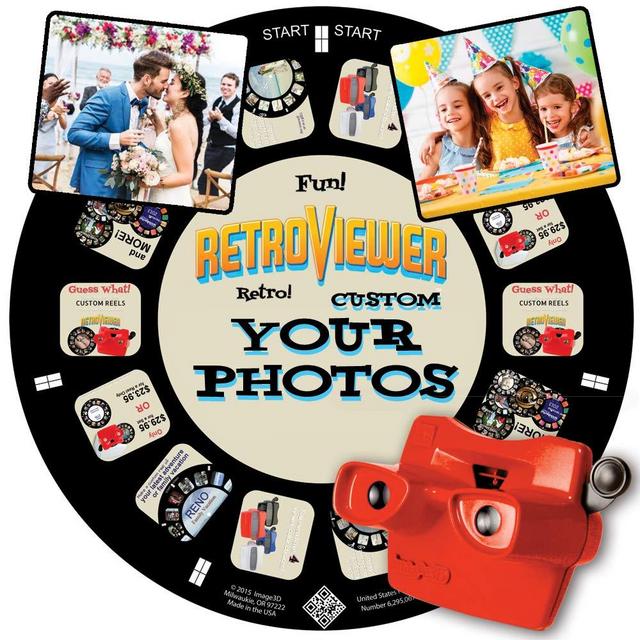 Image3D Custom Viewfinder Reel Plus Red RetroViewer - Viewfinder for Kids, & Adults, Classic Toys, Slide Viewer, Discovery Toys, Retro Toys, Vintage Toys, May Work in Old Viewfinder Toys with Reels