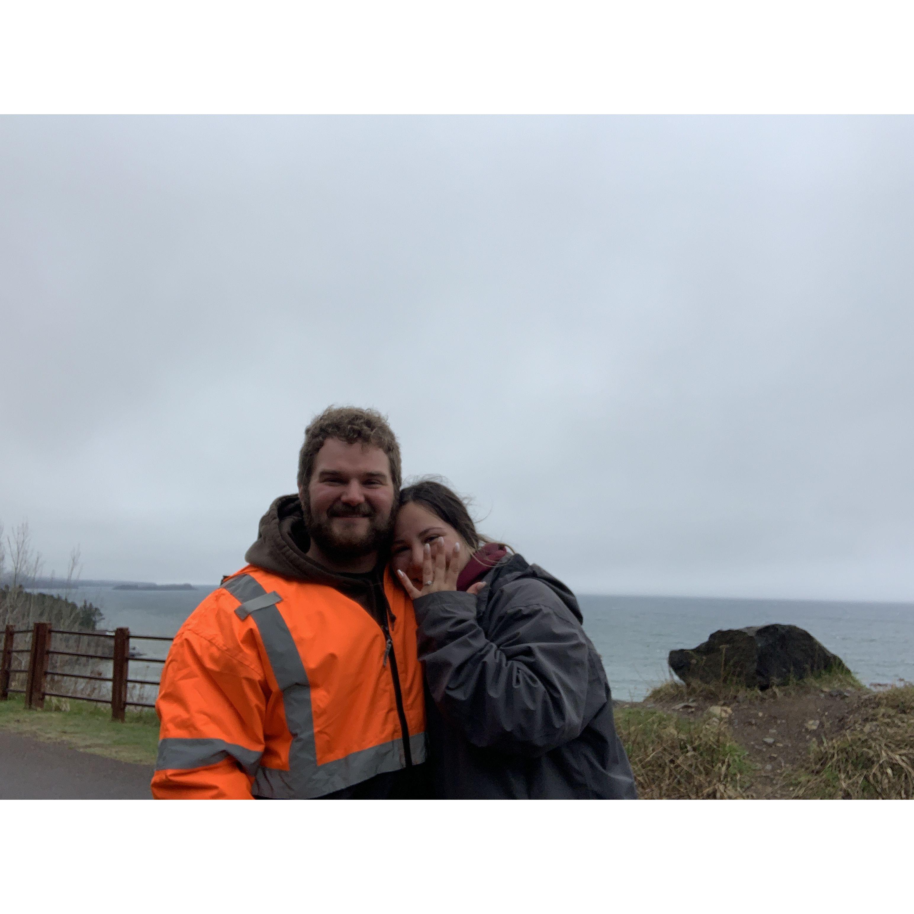 10 minutes after we got engaged!