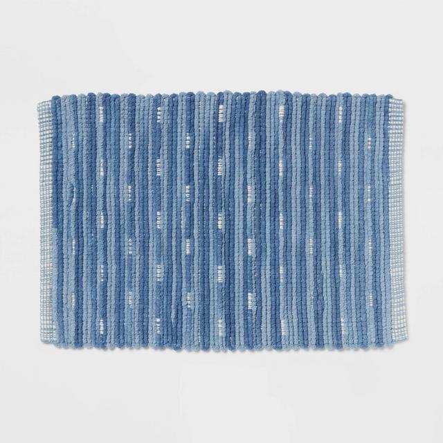 17"x24" Chenille Dot Bath Rug Blue - Threshold™
