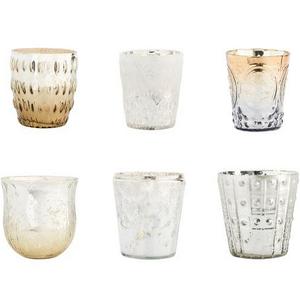 Eclectic Mercury Votives, Set of 6 - Silver