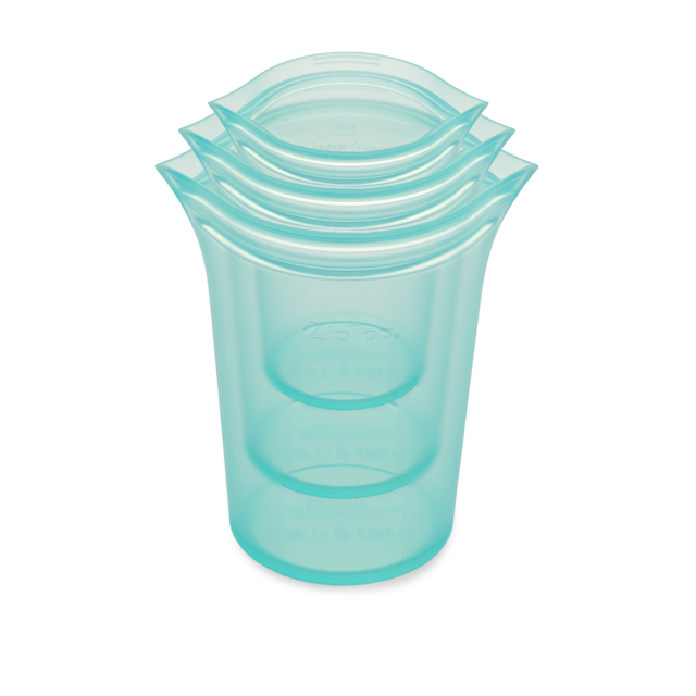 Zip Top Cup Set, Color: Teal
