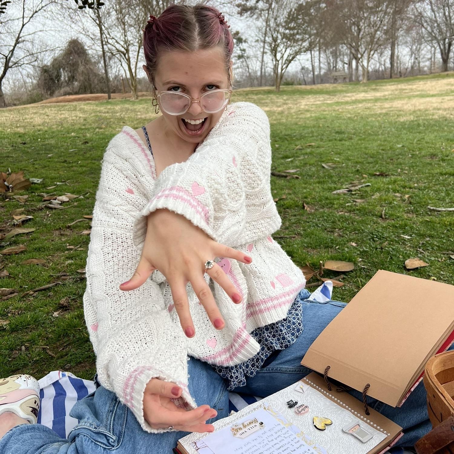 Liv proposes to Tess in March 2025 at Glenn Hilton Memorial Park in Hickory, where Tess frequently visited growing and now shares with Liv.