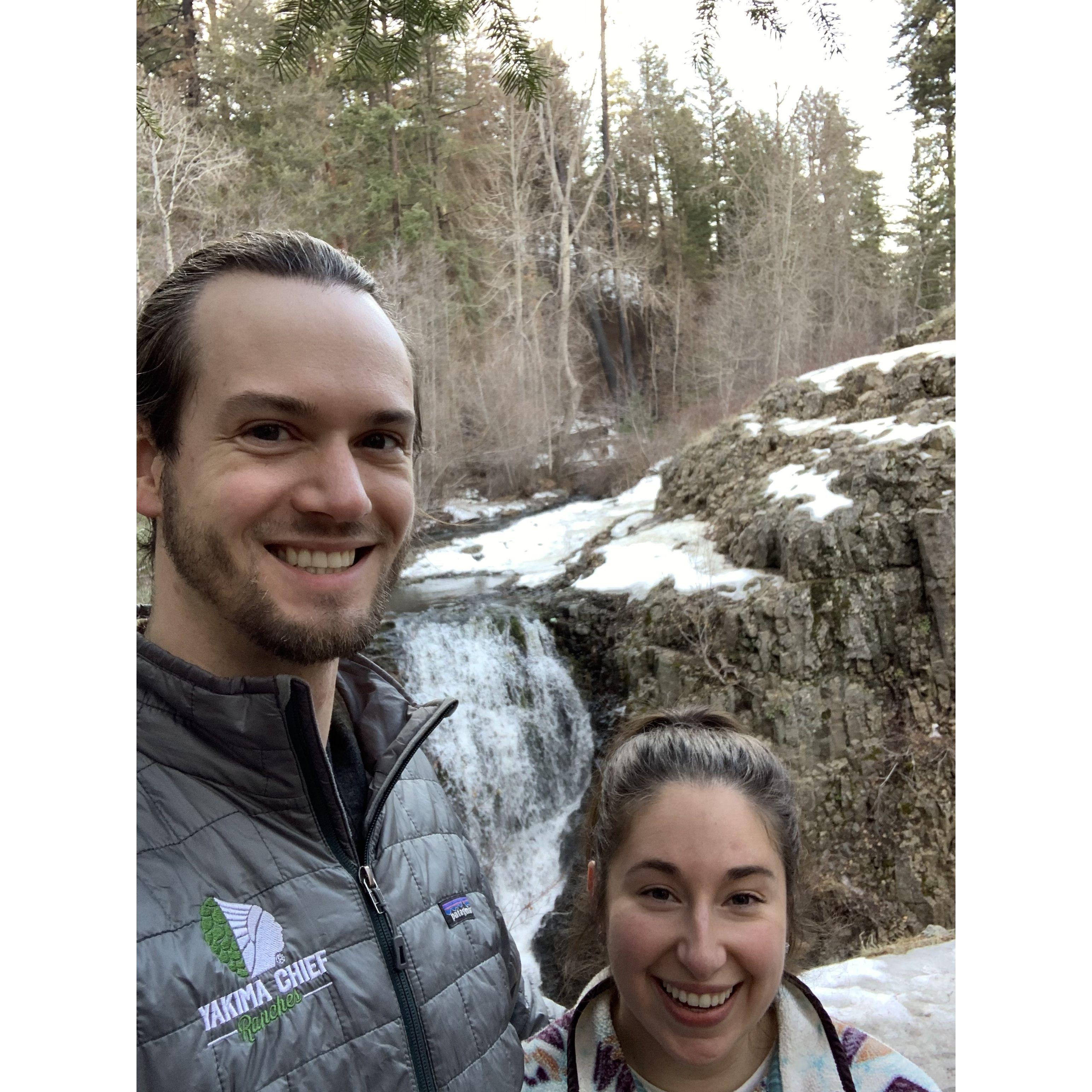 One of our first hikes together at Umtahnum Falls, April 2020