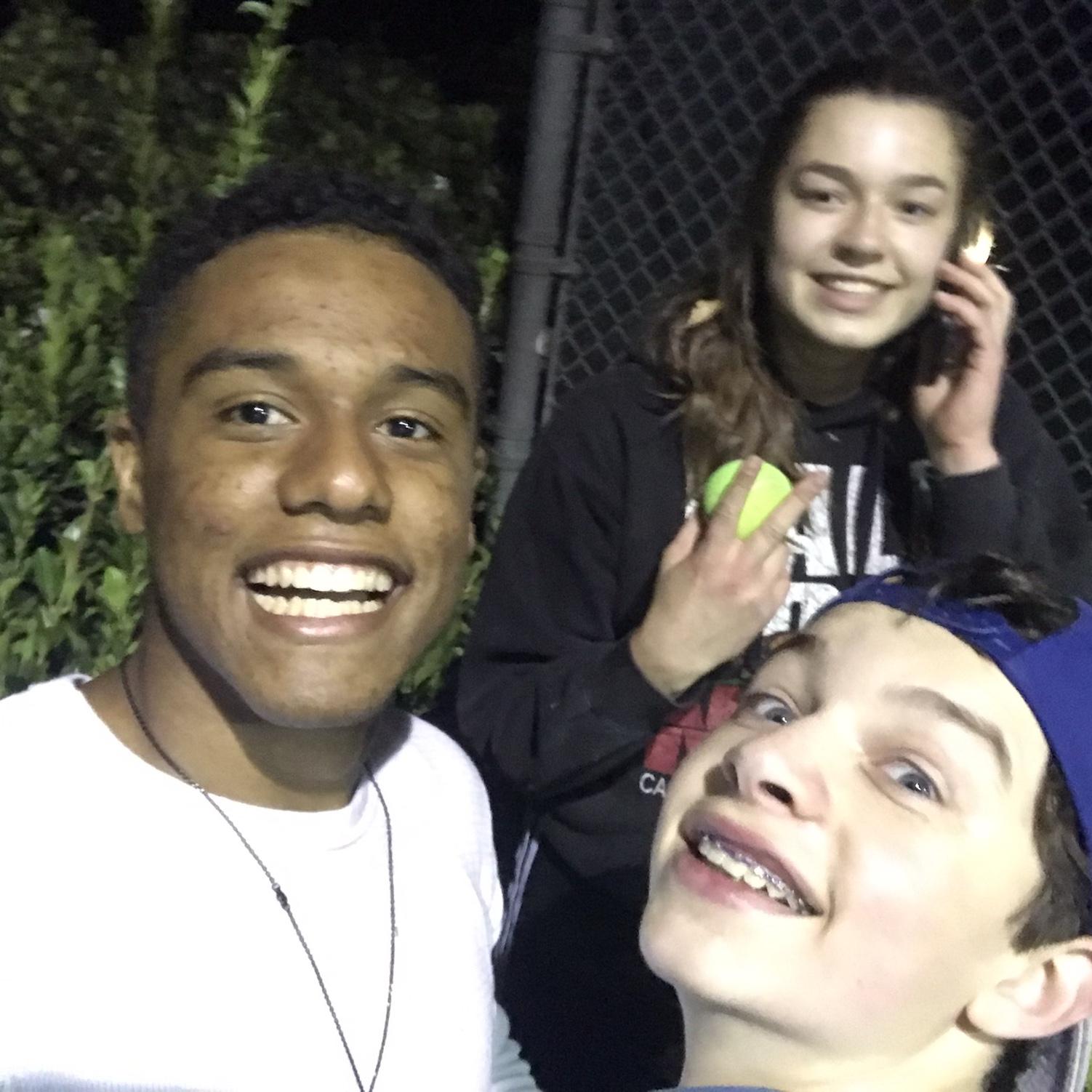 Playing tennis, 2018