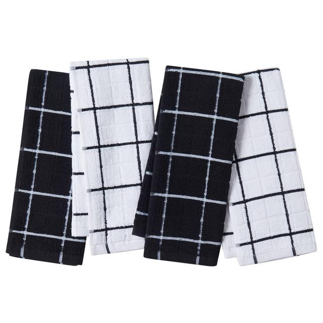 Cannon 4pk Cotton Noah Kitchen Towels Black