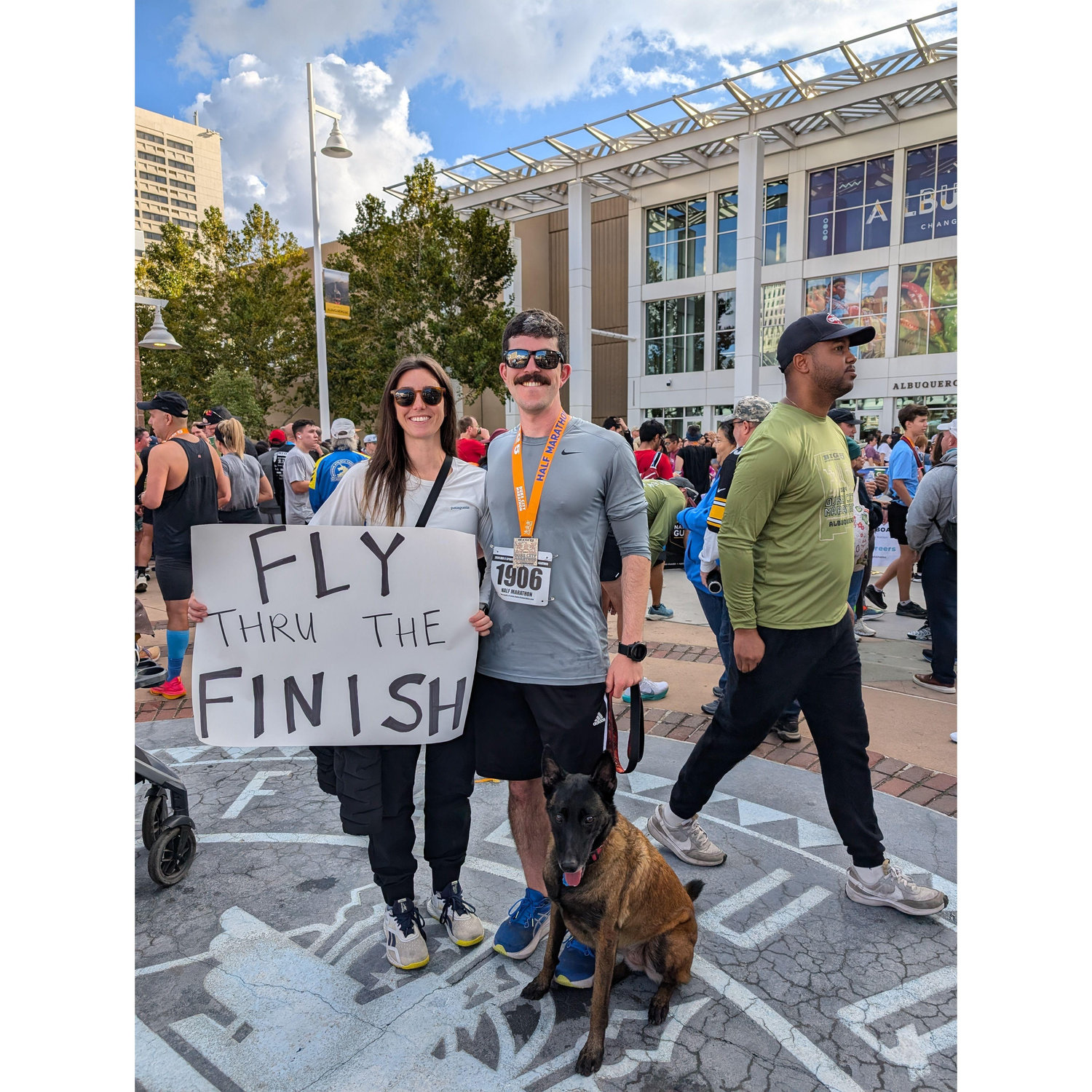 Andrew's first race! 13.1 miles with Arya!