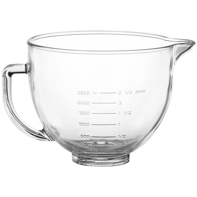 MOLIGOU Glass Mixing Bowl for Kitchenaid 4.5 and 5 Quart Tilt-head Stand Mixers, 5 Quart Glass Kitchenaid Mixer Bowl