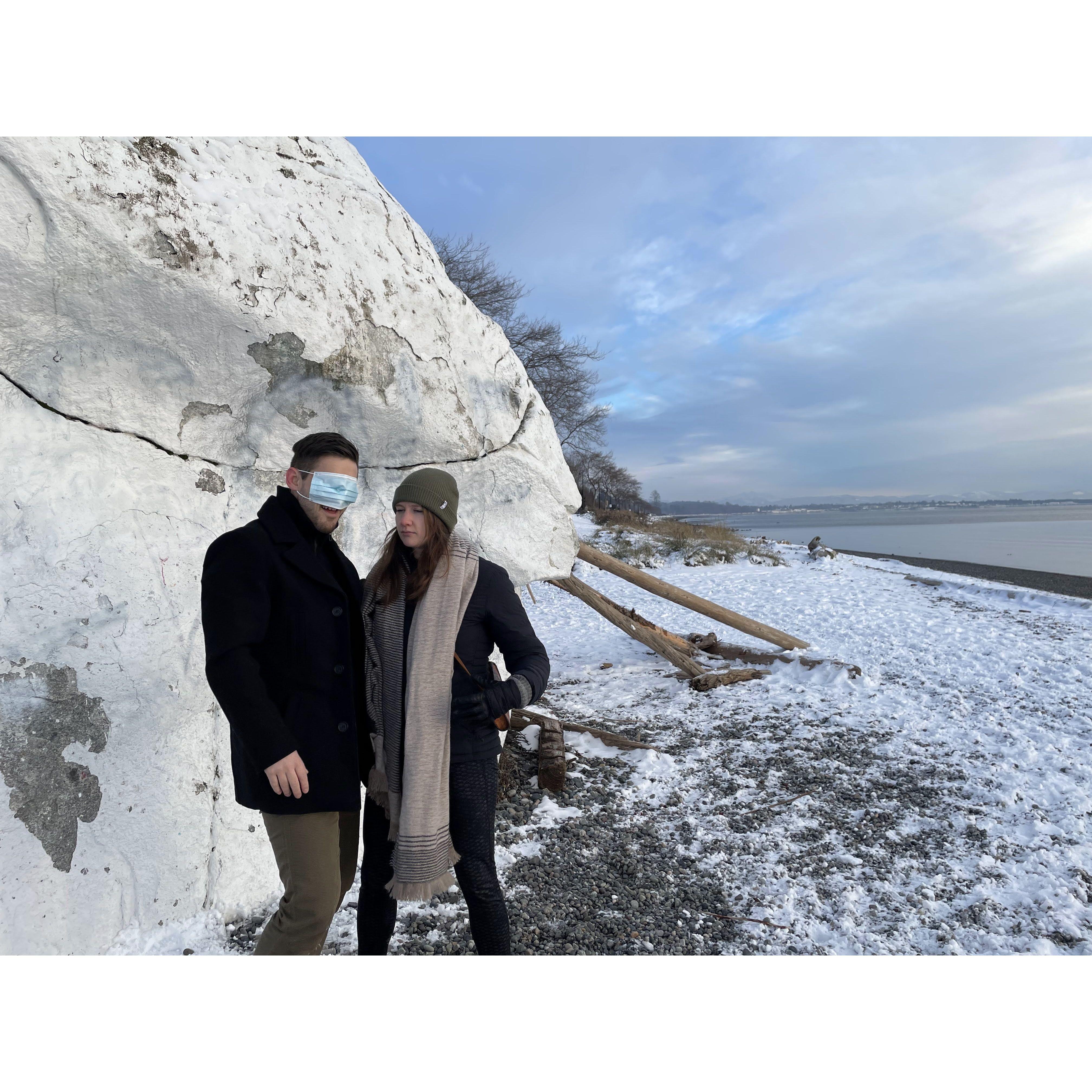First Christmas together; next to the famous white rock. White Rock, BC - December 2021.