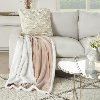 Mina Victory Velvet Sherpa Throw Blanket