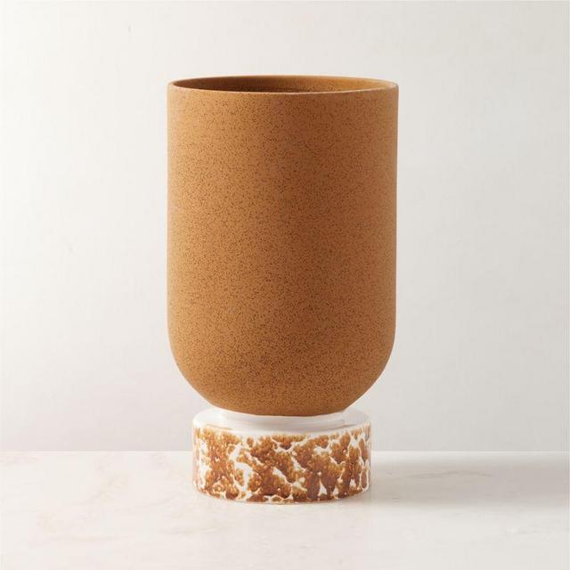Descanso Brown and White Planter