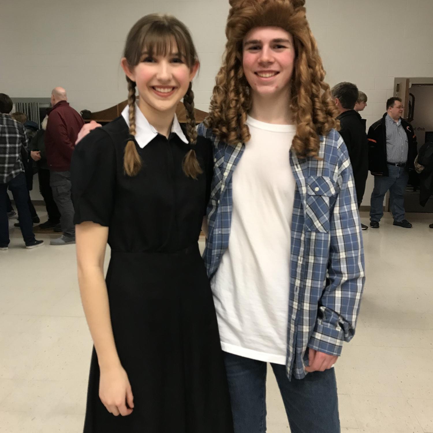 First photo taken together - Becca as Miss Gulch, Wil as the Cowardly Lion