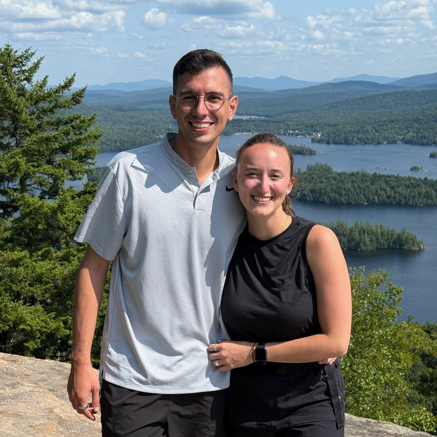 Moments after George popped the big question to Kaleigh on the summit of Castle Rock.