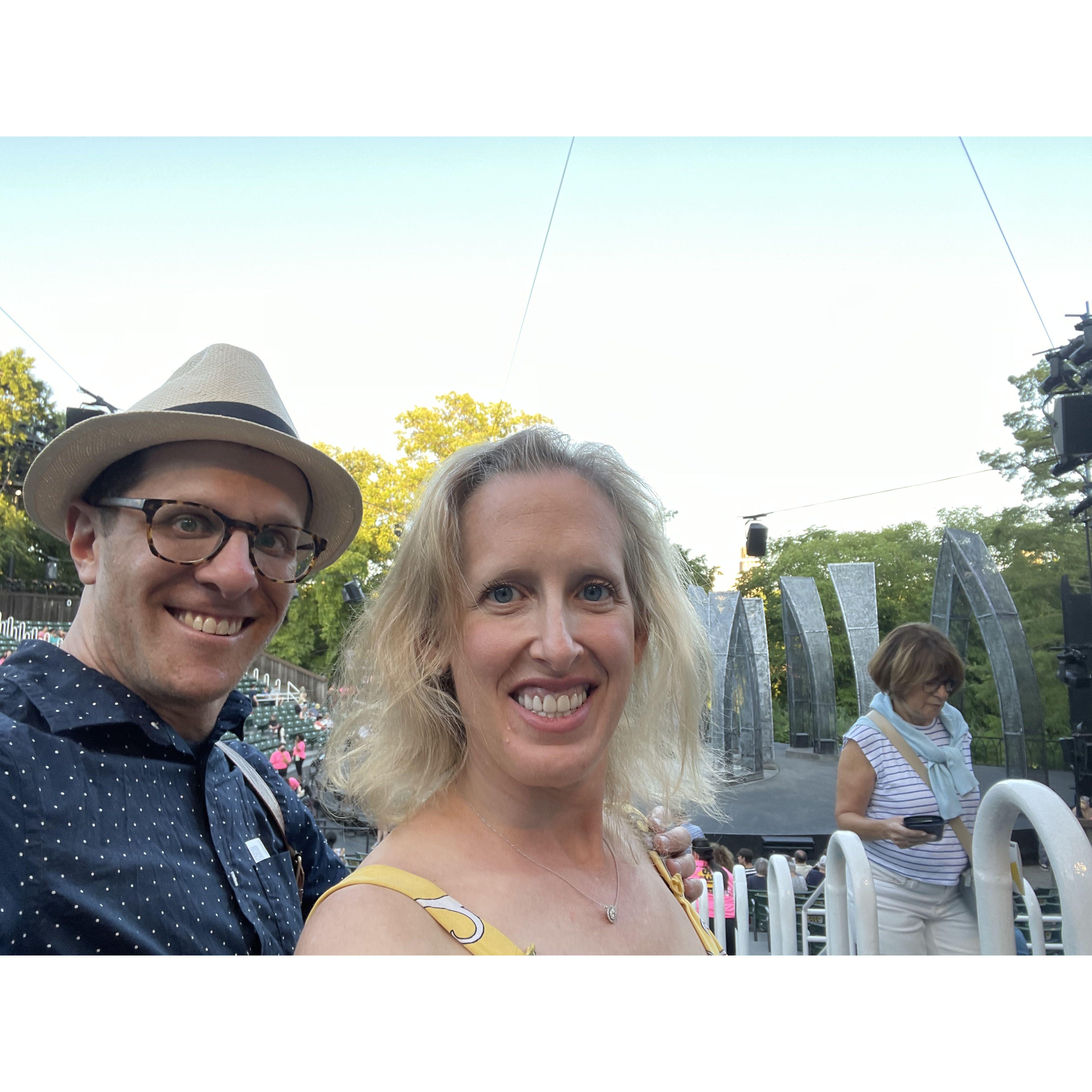 Inside the Delacorte Theater in Central Park