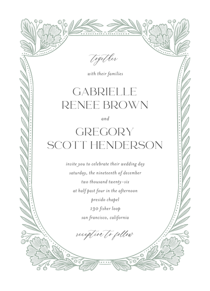 Willowbrook Classic | Sage | Zola Wedding Invitations