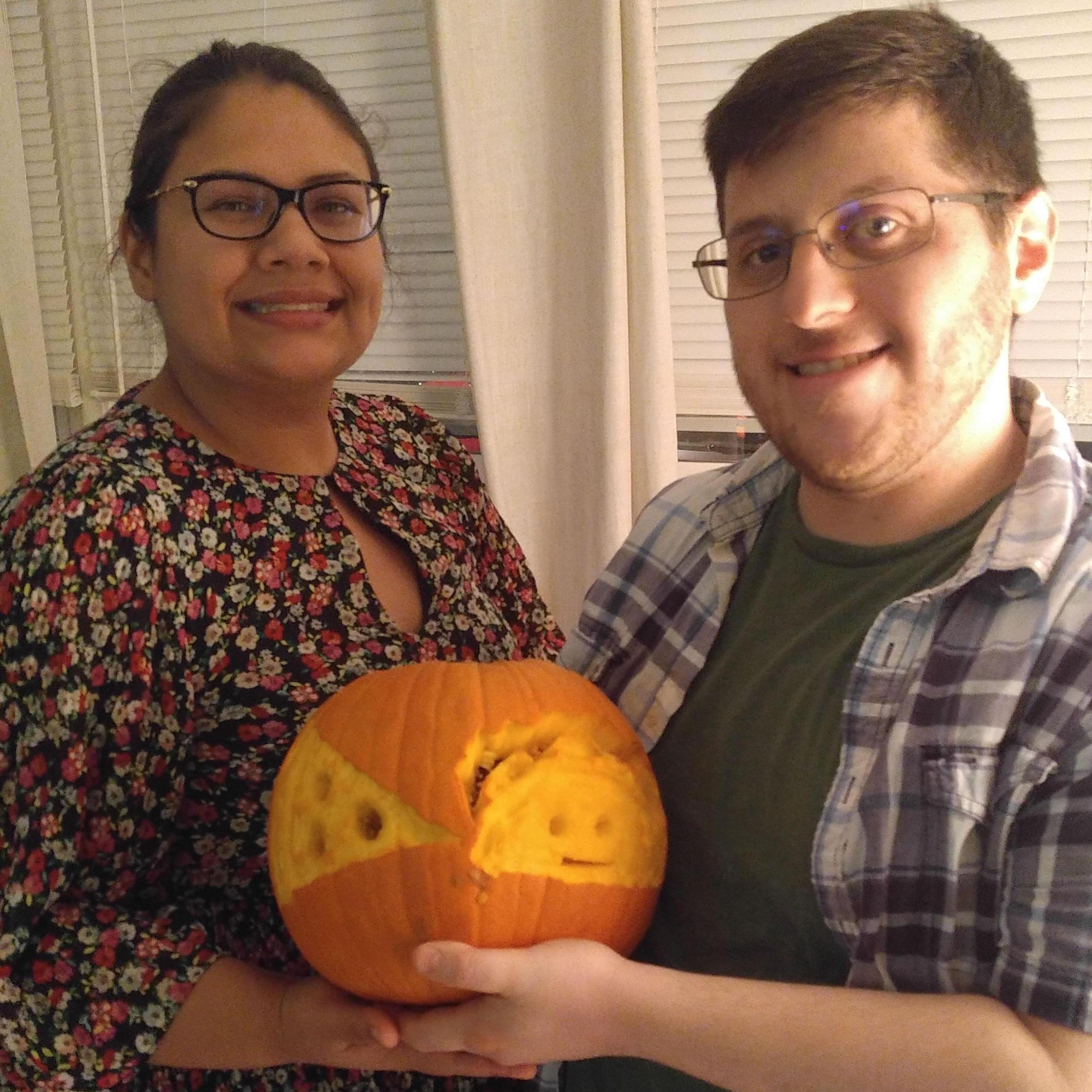 When we carved a slice of pizza and a taco into a pumpkin and gave them cute little faces for Halloween.