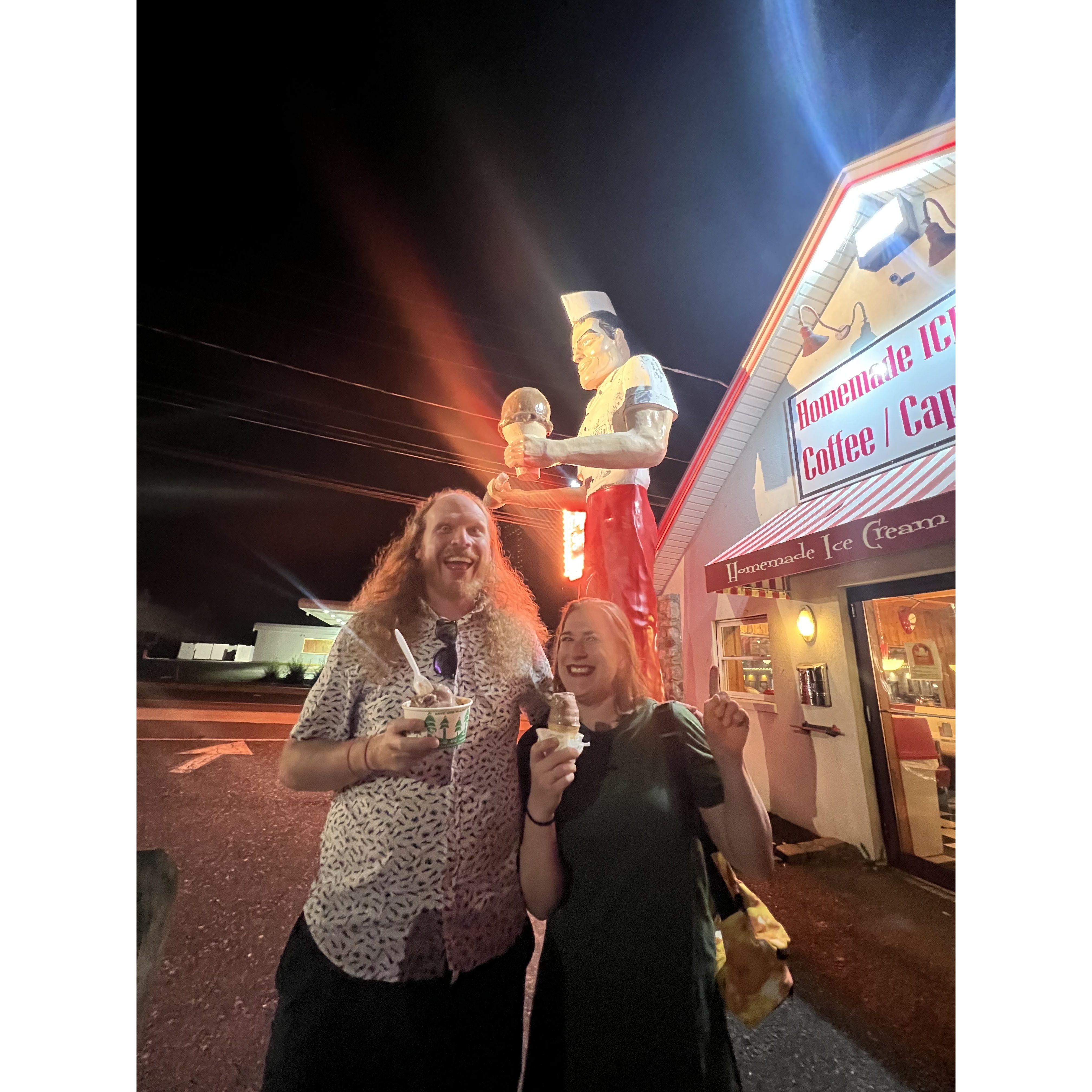 July 2024- A fan photo with our ice cream overlord Chip.