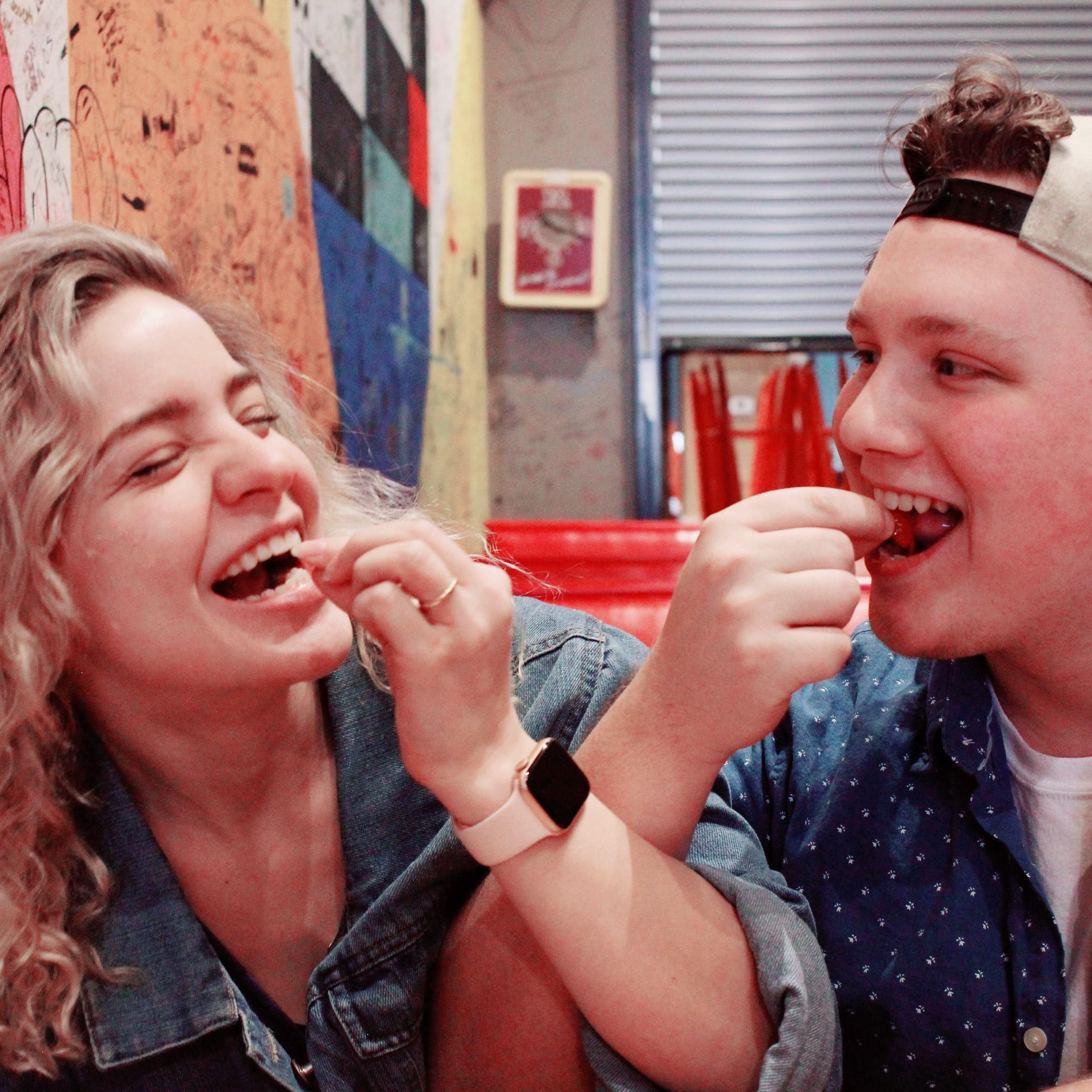 The time we modeled while eating pizza... Also one of Andrew's last nights in Lynchburg!
